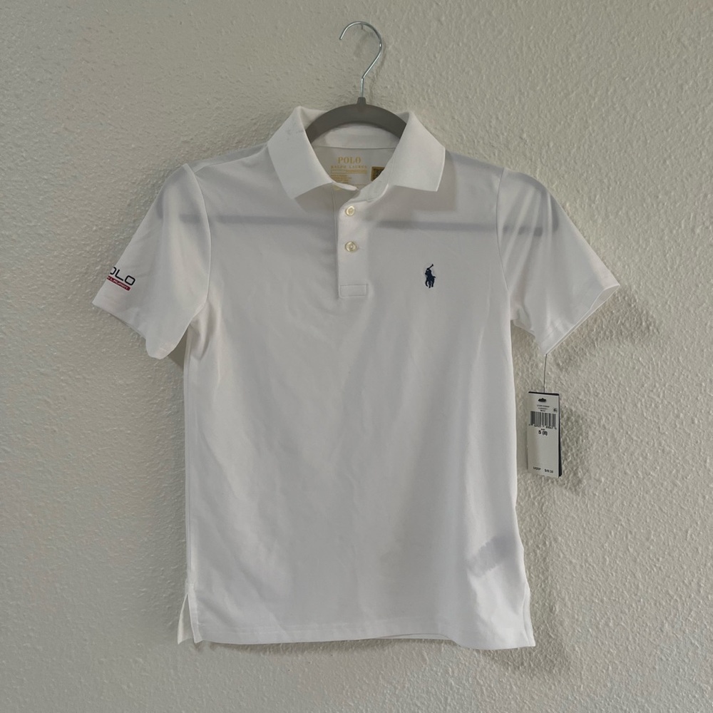 Ralph Lauren Classic White Polo with Navy Logo